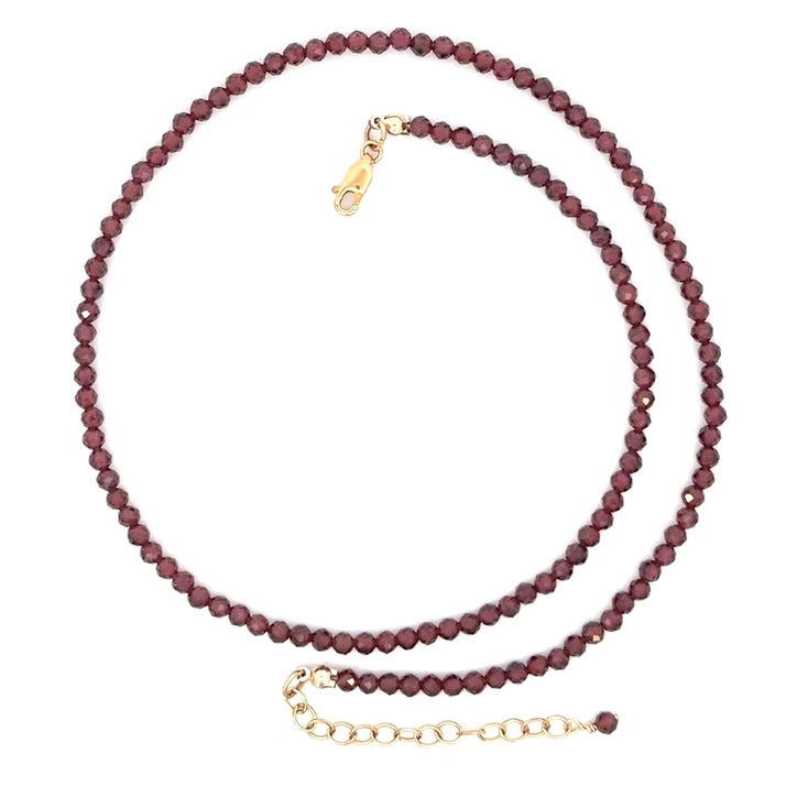 Berry Red Garnet Necklace AAA 14k GF Gold