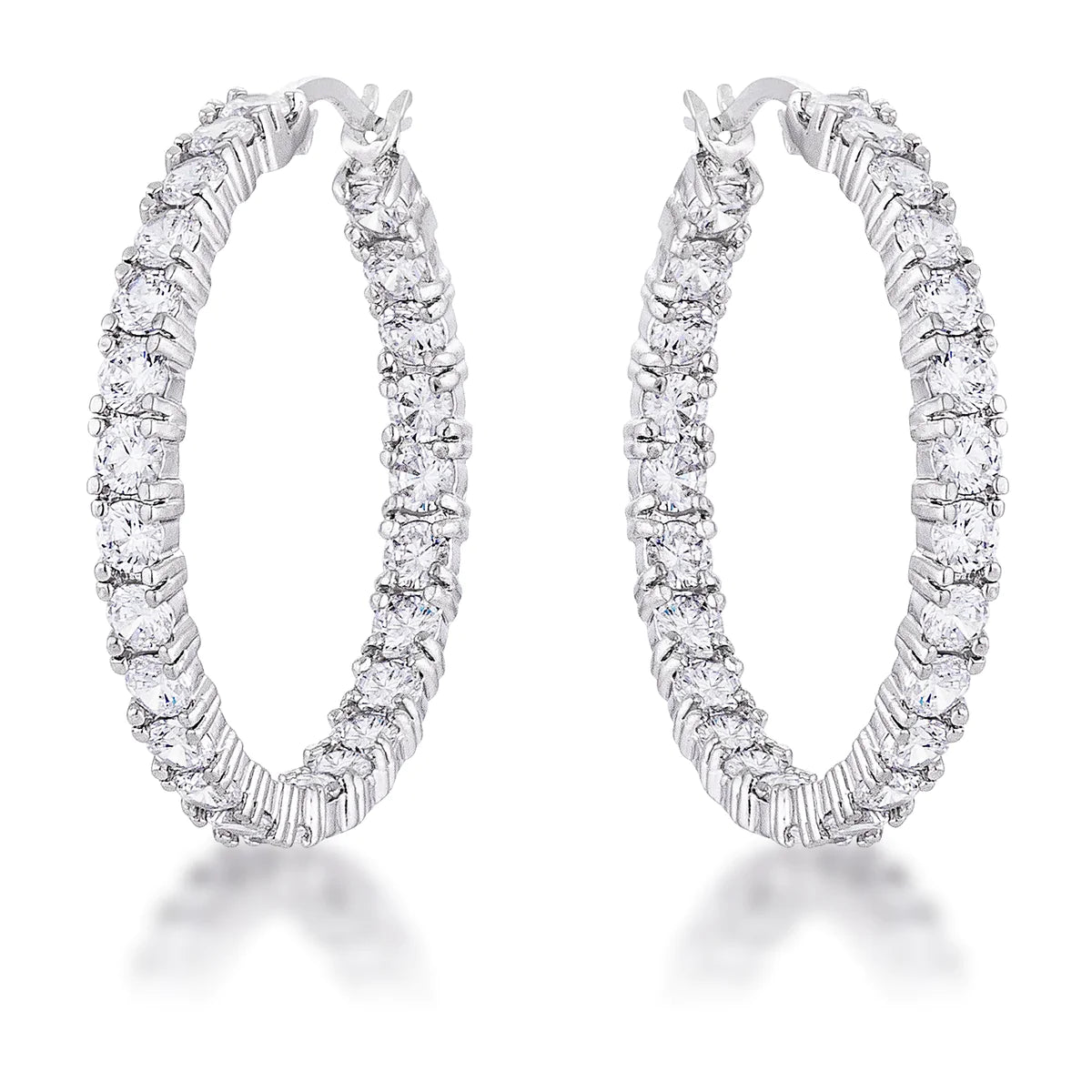 Inside Outside Eternity Hoop Earrings Silver