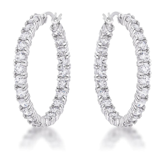 Inside Outside Eternity Hoop Earrings Silver
