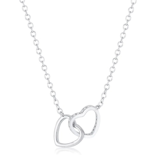 Dainty Double Heart Pendant Necklace