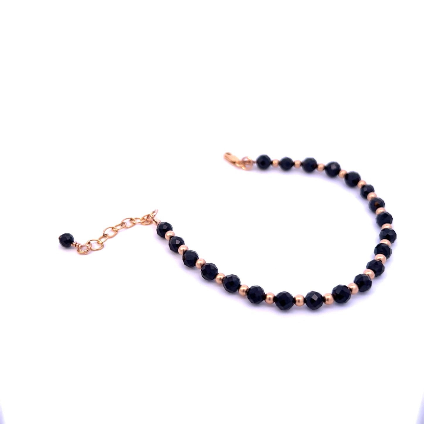 Black Spinel Bracelet Chunky Black Spinel 14k GF Gold