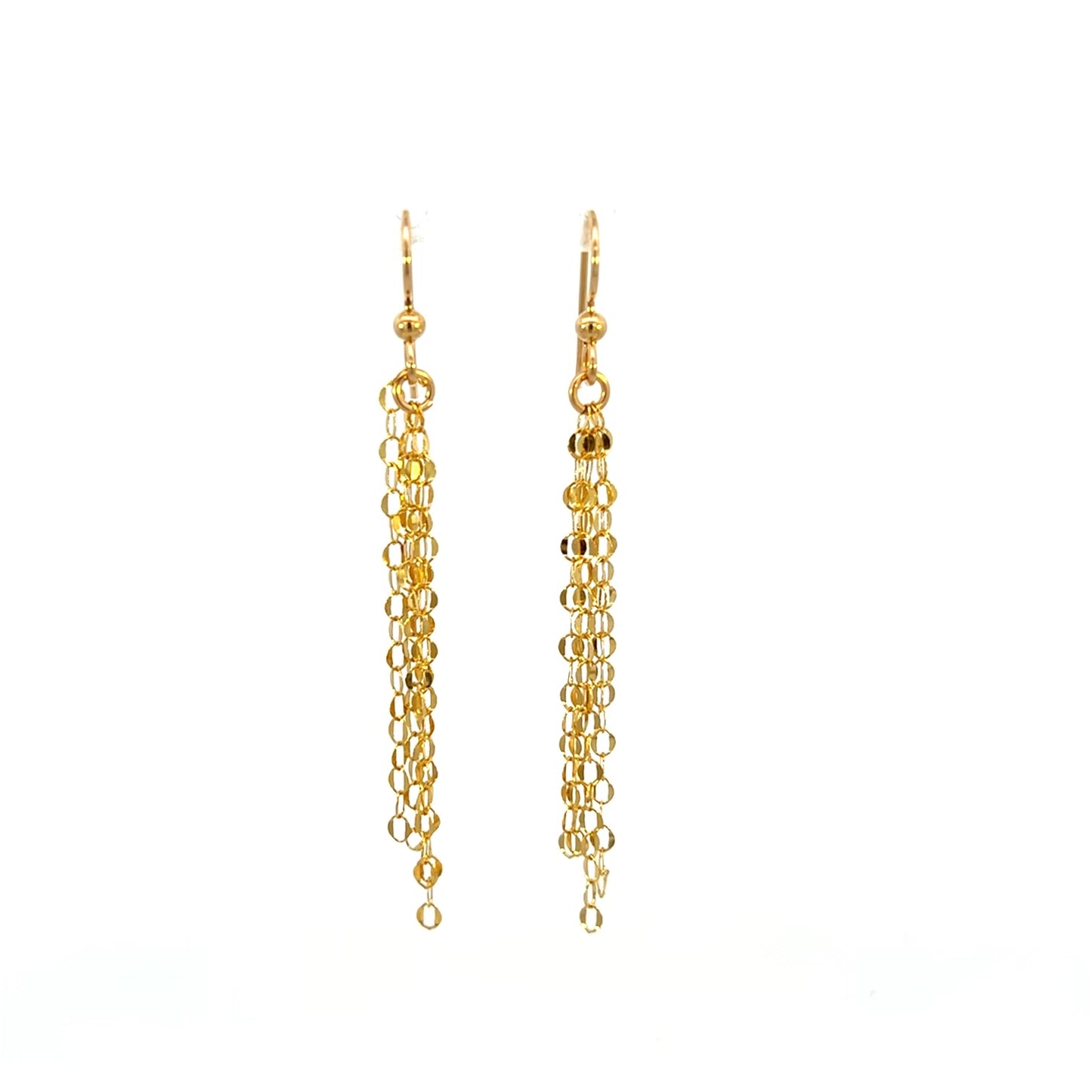 Sparkly Chain Dangle Earrings 14k GF