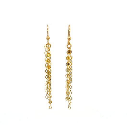 Sparkly Chain Dangle Earrings 14k GF
