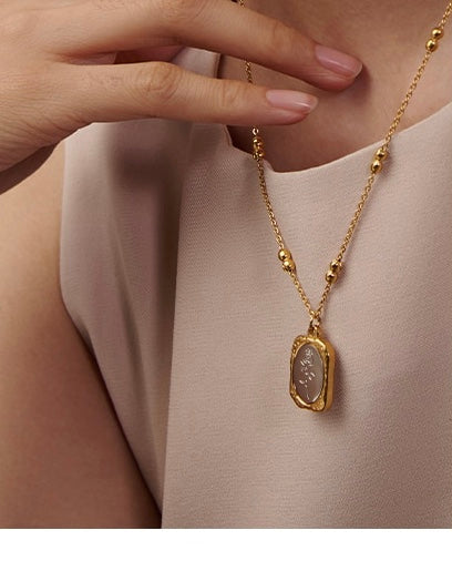 Gold and Silver Rose Pendant Necklace I Love You Rose