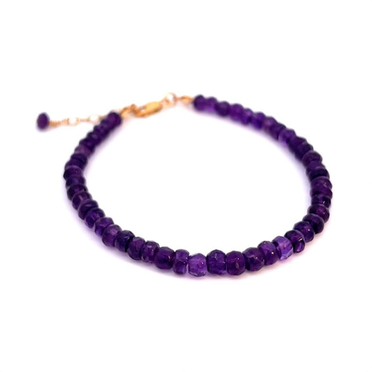 African Amethyst Bracelet February Birthstone 14k GF Gold