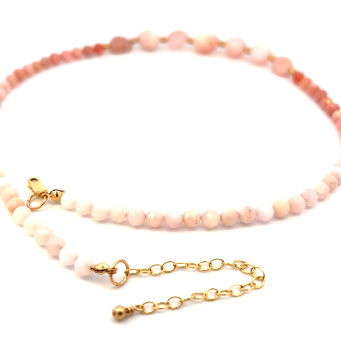 Peruvian Pink Opal Nugget and Bead Necklace 14k GF