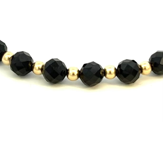 Black Spinel Bracelet 14k GF Gold