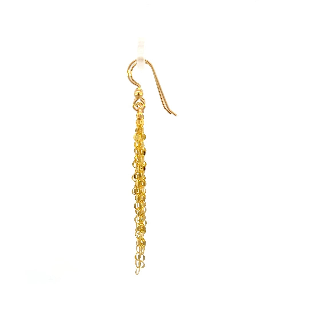 Sparkly Chain Dangle Earrings 14k GF