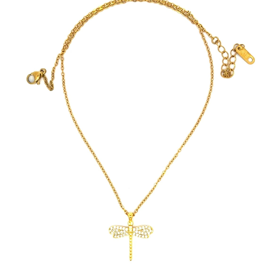 Dragonfly Pendant Necklace Gold