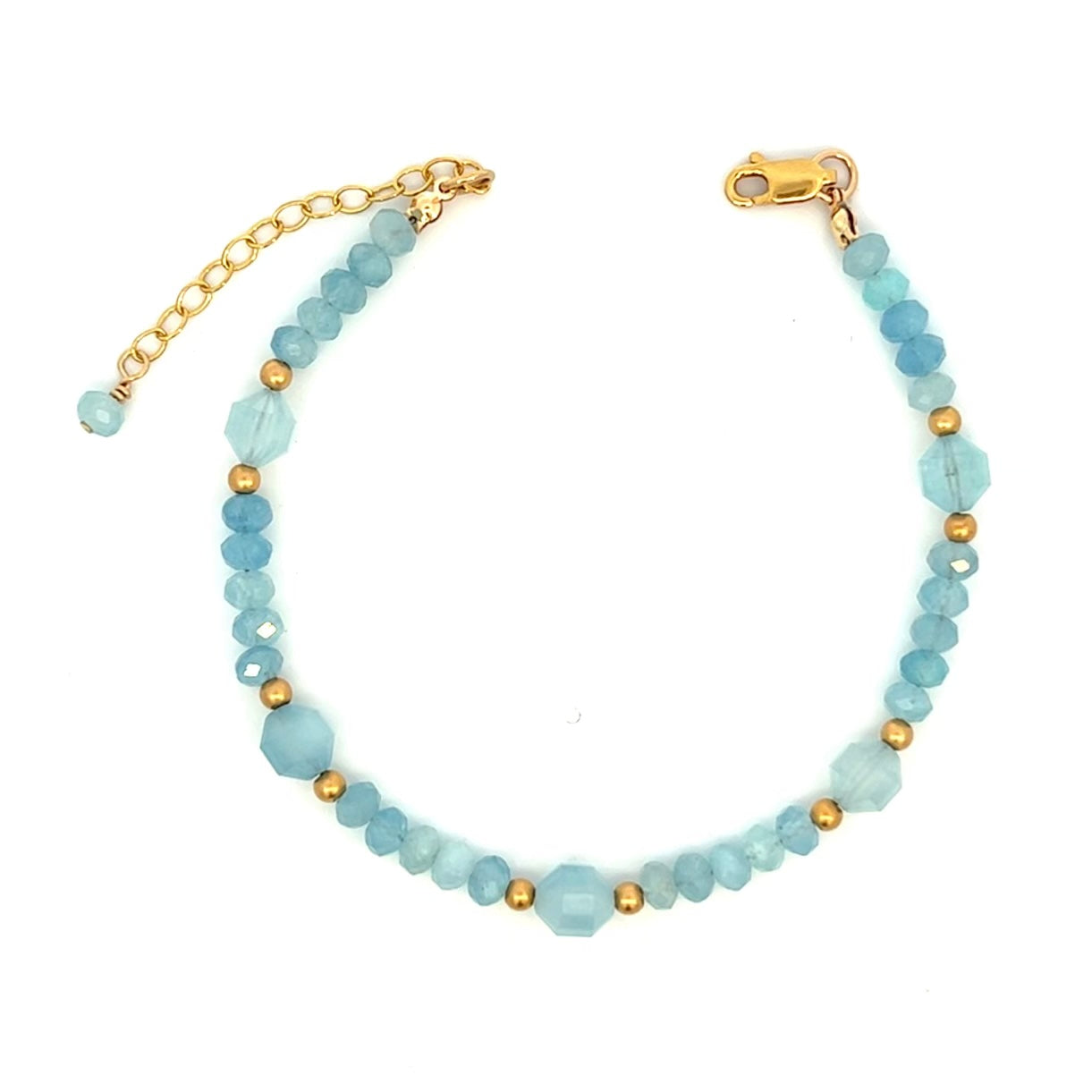Sky Blue Aquamarine Bracelet 14k GF Gold