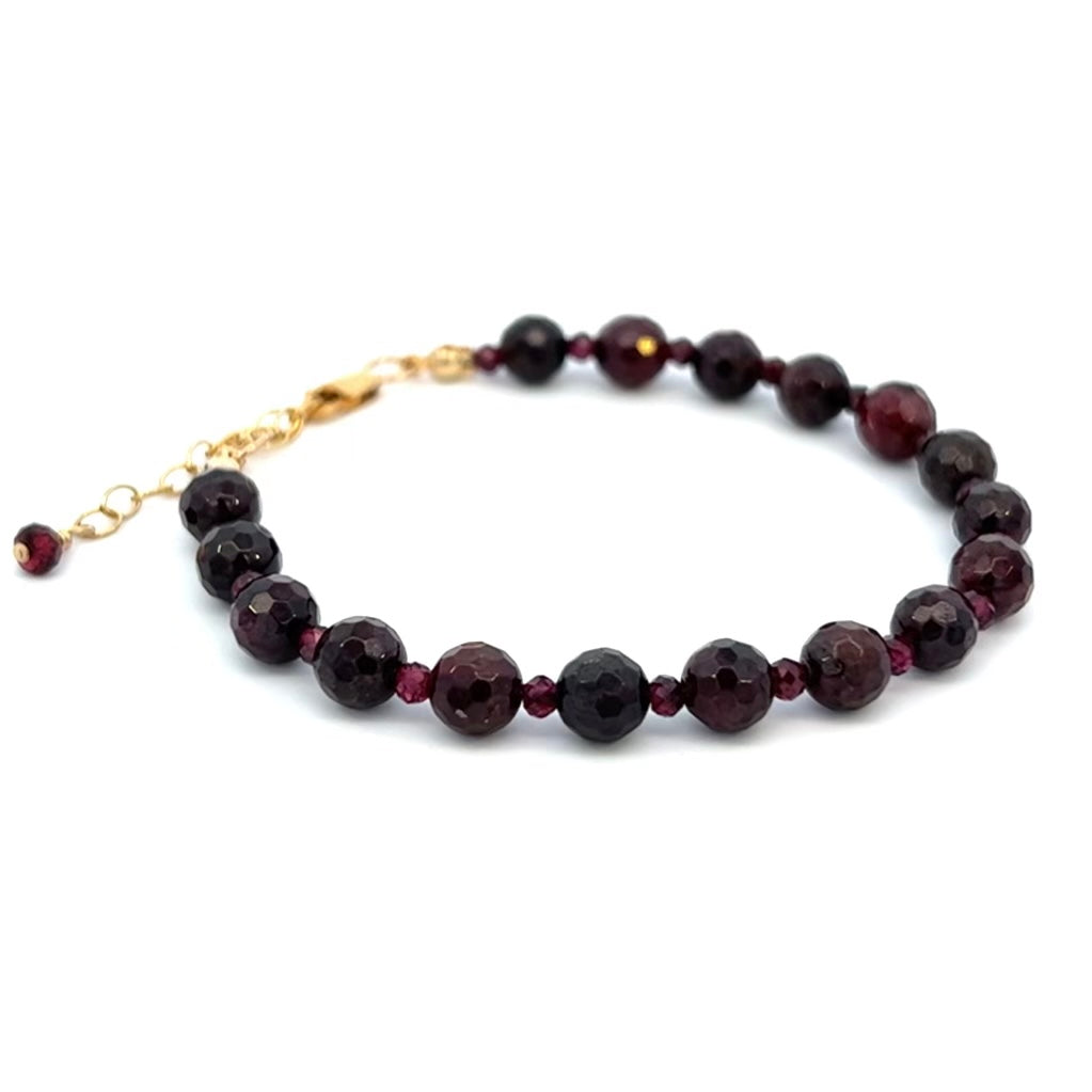 Berry Red Garnet Bracelet AAA 14k GF Gold