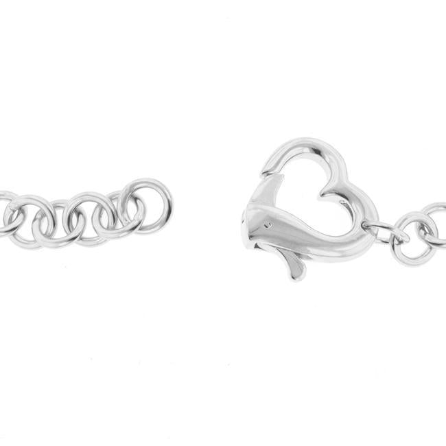 Heart Clasp Bracelet Silver