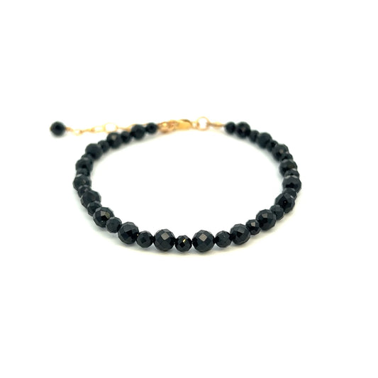 Black Spinel Bracelet Black Spinel 14k GF Gold