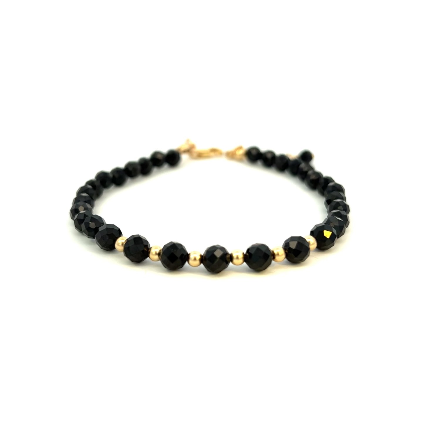Black Spinel Bracelet 14k GF Gold