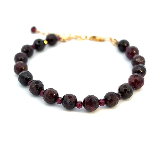 Berry Red Garnet Bracelet AAA 14k GF Gold