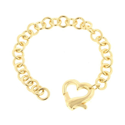 Heart Clasp Bracelet Gold