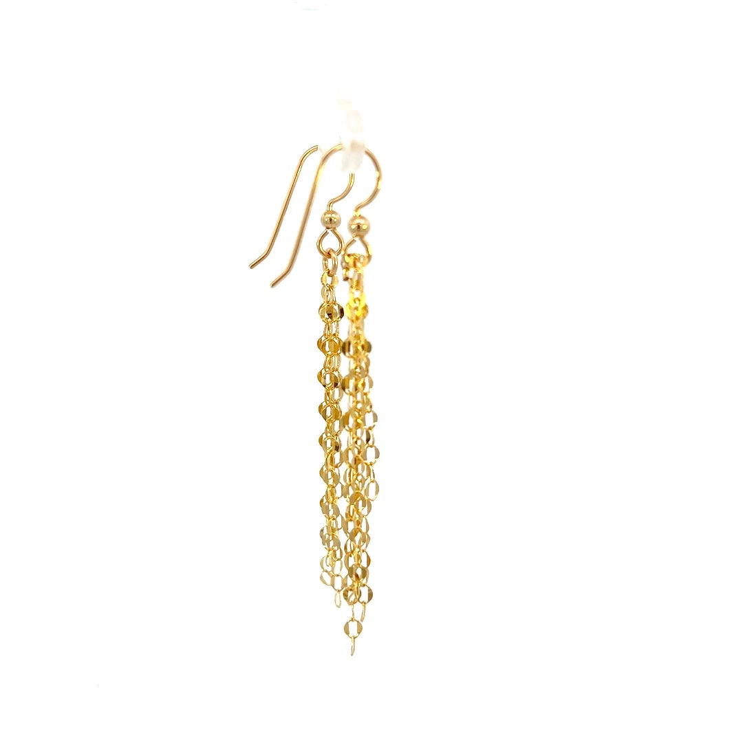 Sparkly Chain Dangle Earrings 14k GF
