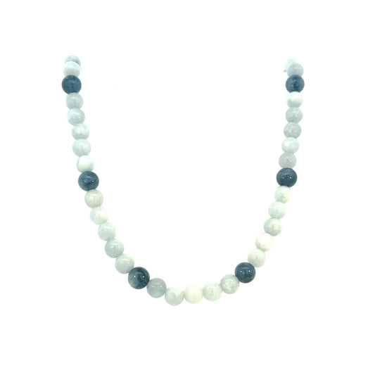 Aquamarine Necklace Sky Blue March Birthstone Sterling Silver