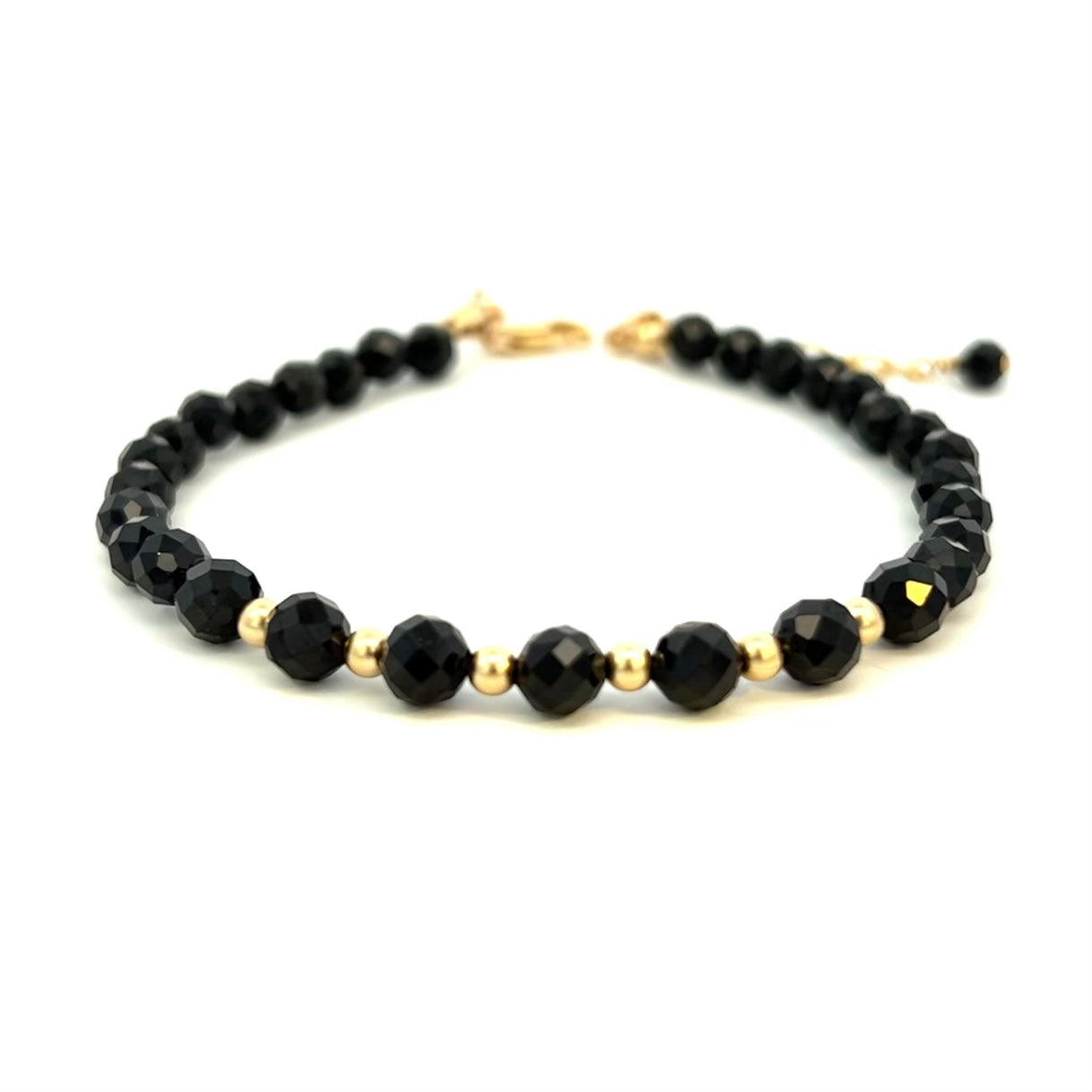 Black Spinel Bracelet 14k GF Gold