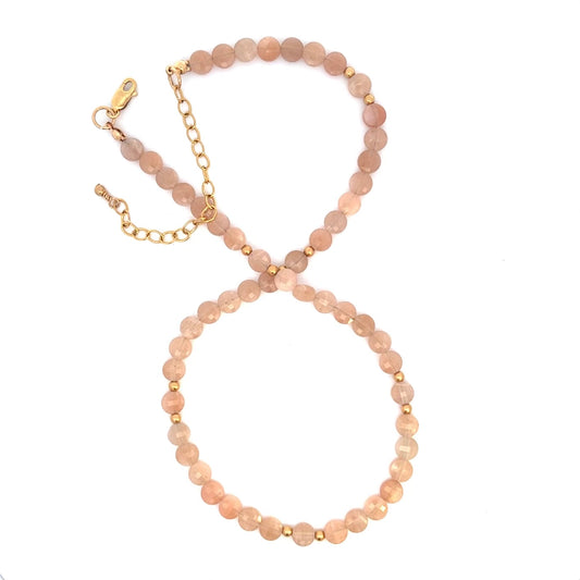 Peach Moonstone Necklace Moonstone Jewelry June Birthstone Necklace June Birthday Gift