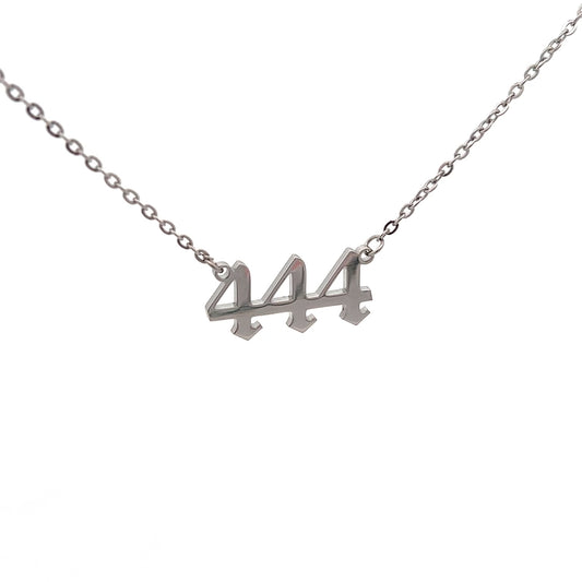 Dainty Lucky Angel 444 Necklace Silver