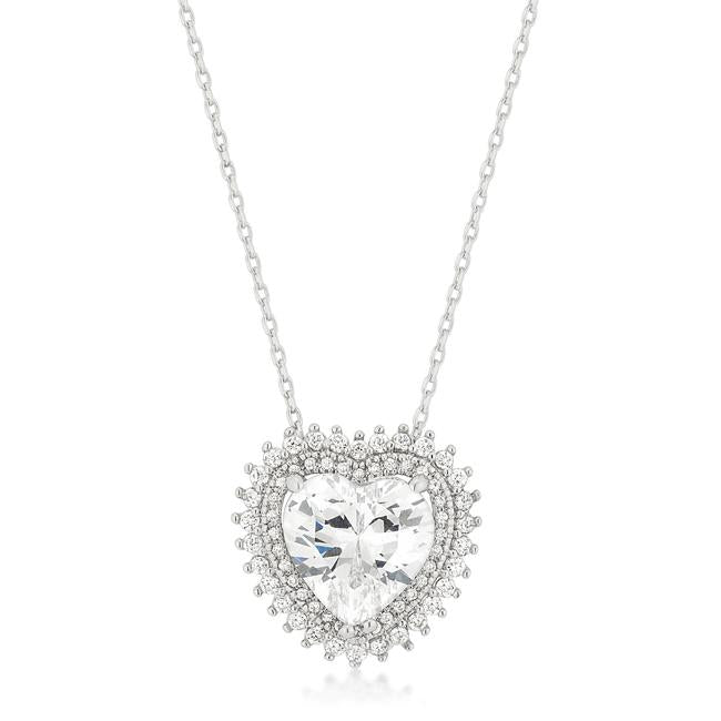 Halo Heart Pendant Necklace