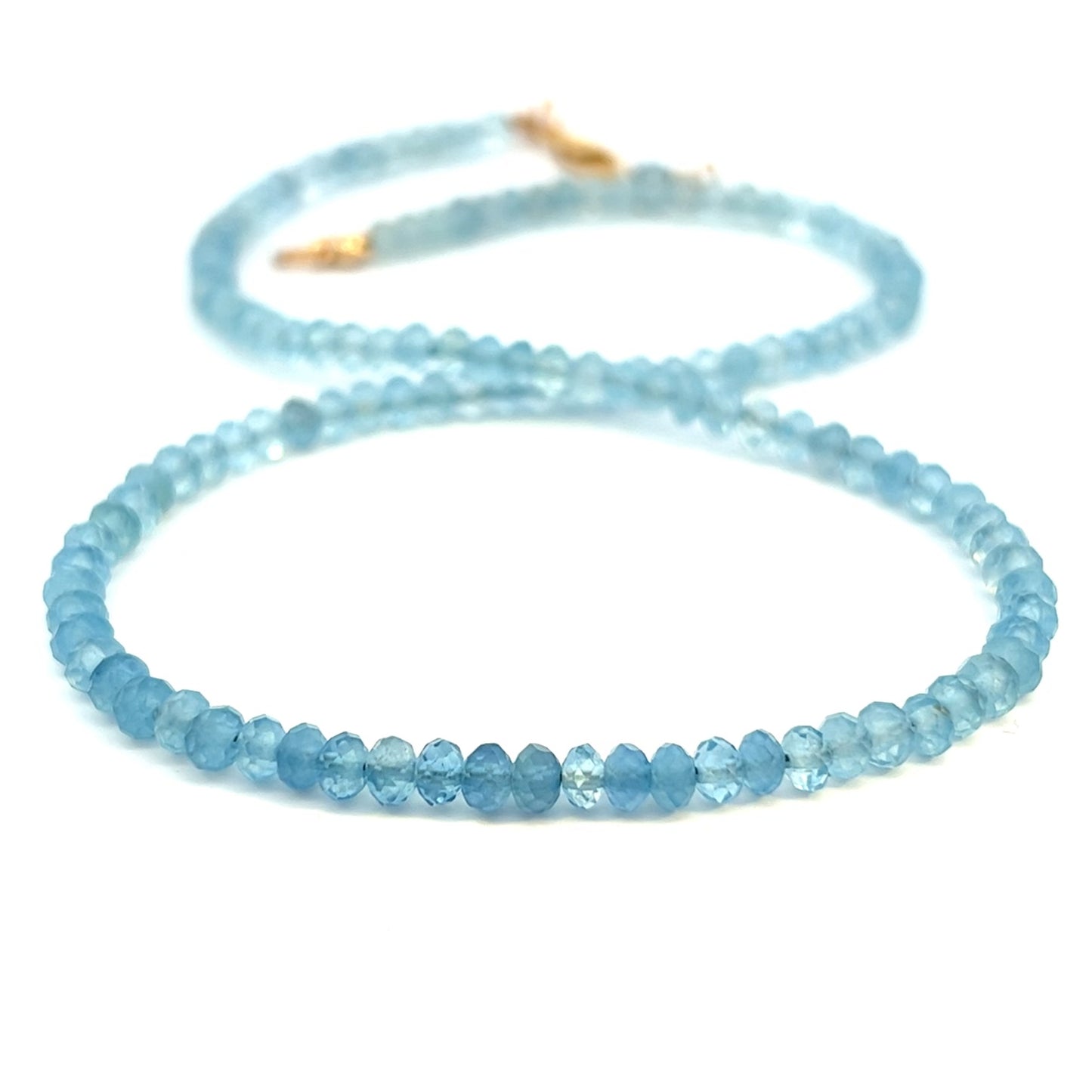 Dainty Aquamarine Choker Necklace 14k GF Gold