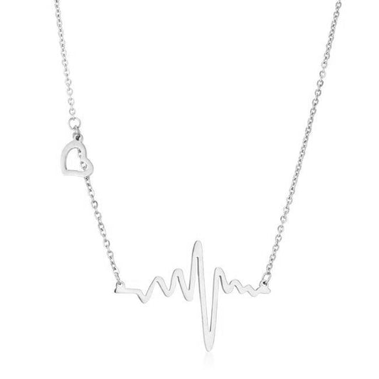 Stainless Steel Heartbeat Necklace