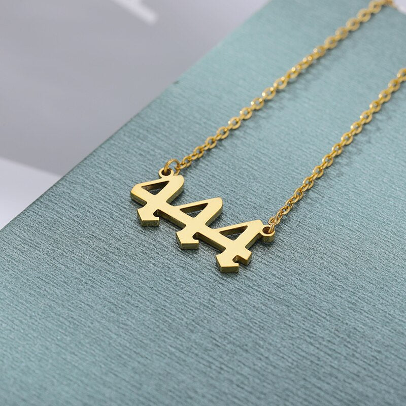 Dainty Lucky Angel 444 Necklace Gold