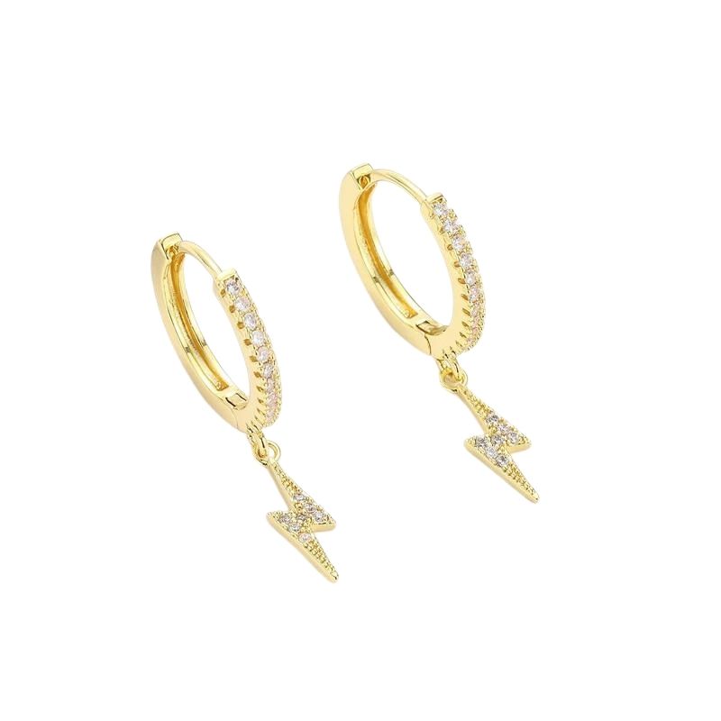 Mini Lightning Bolt Huggie Hoops Earrings