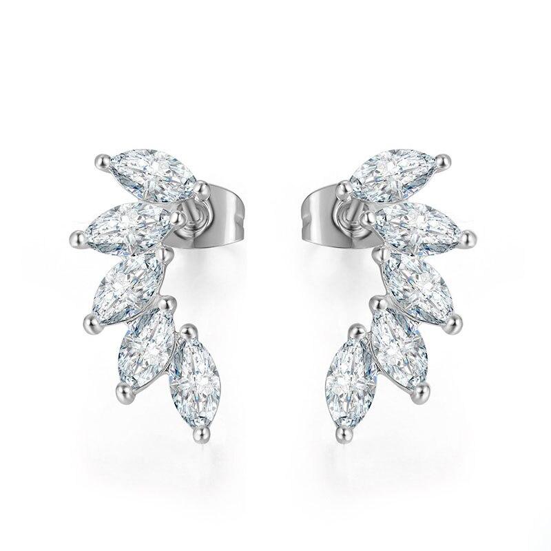 Angel Wing Earrings with Crystals Silver or Gold