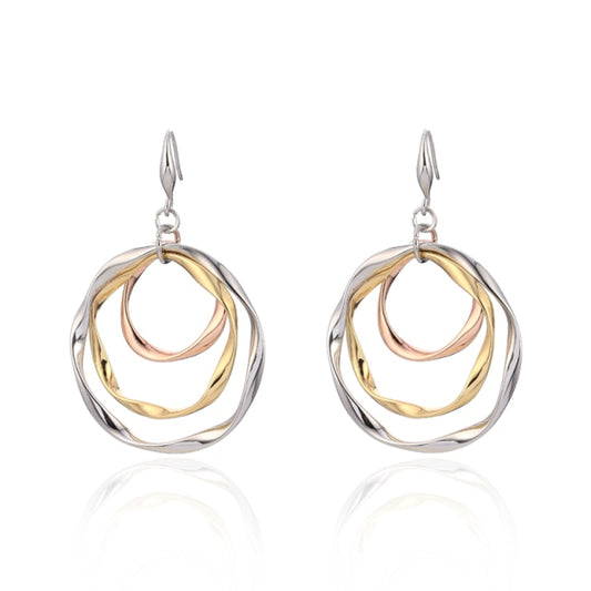 Freeform Multi Hoop Dangle Earrings Multi Color