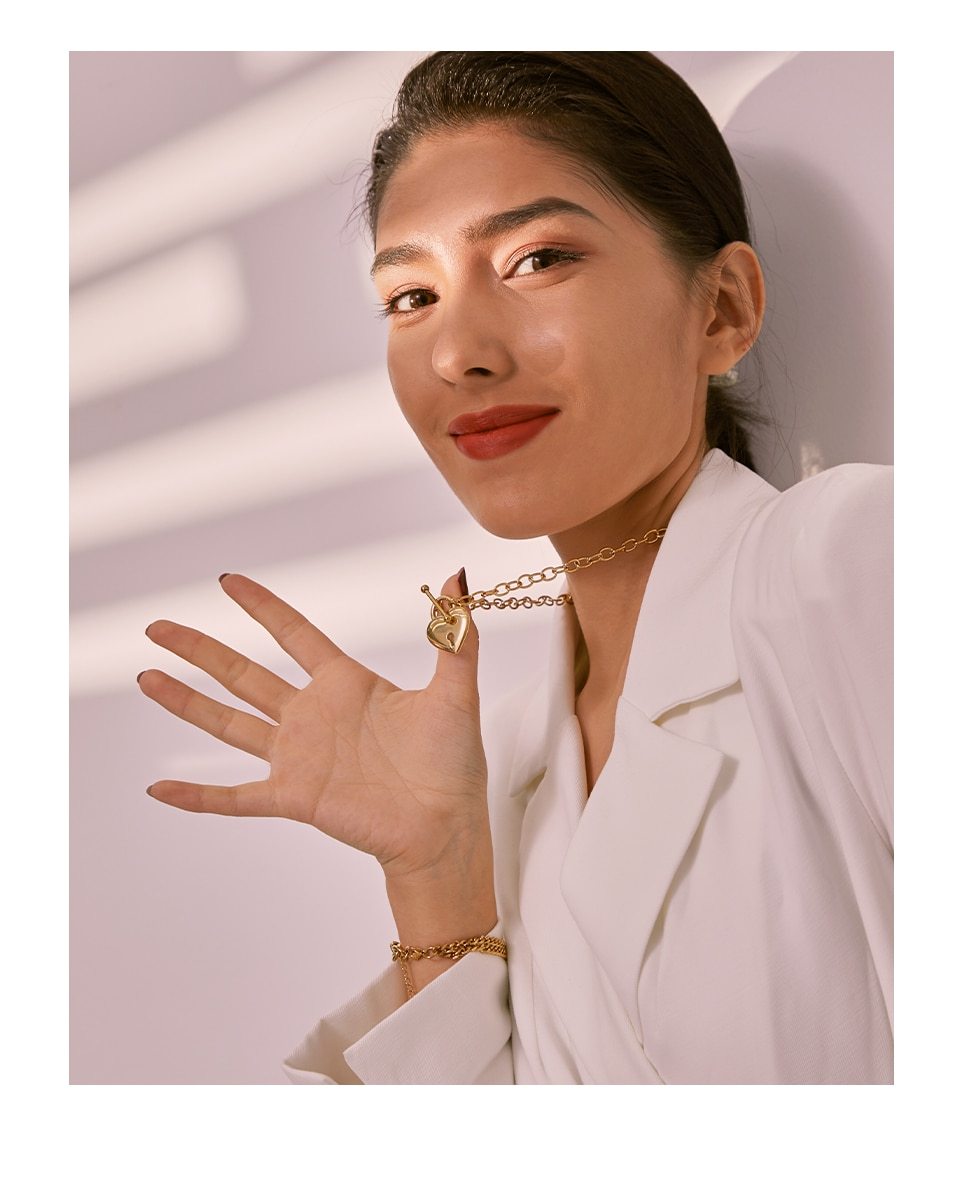 Heart with Lock Pendant Necklace Gold or Silver