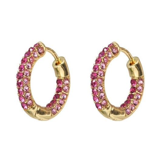 Stackable Huggie Hoop Earrings Pink