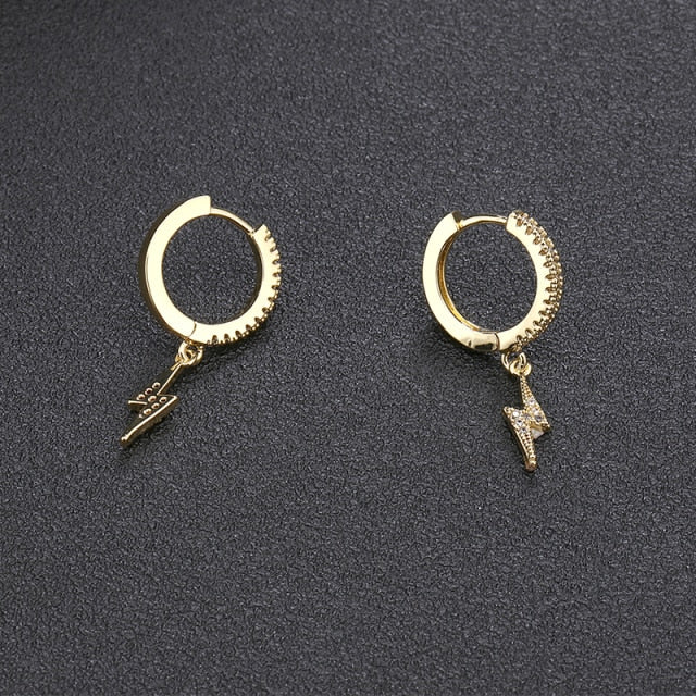 Mini Lightning Bolt Huggie Hoops Earrings