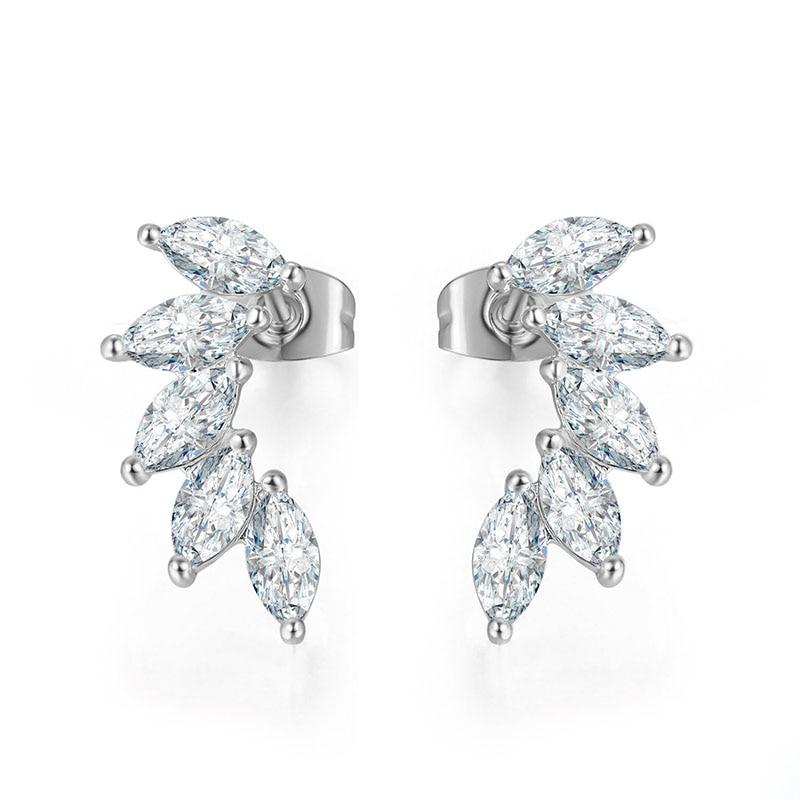 Angel Wing Earrings with Crystals Silver or Gold