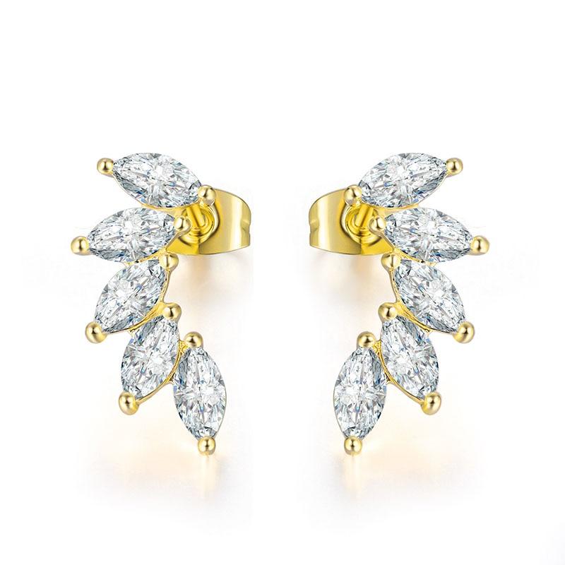 Angel Wing Earrings with Crystals Silver or Gold