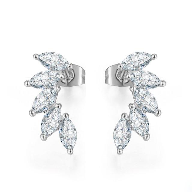 Angel Wing Earrings with Crystals Silver or Gold