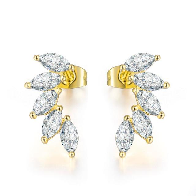 Angel Wing Earrings with Crystals Silver or Gold