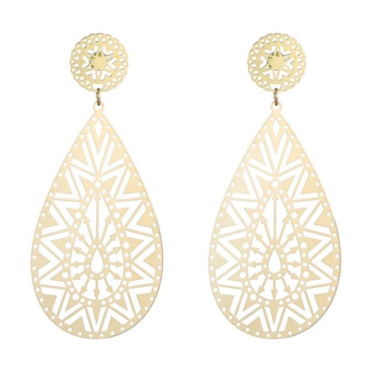 Bold Filigree Teardrop Dangle Earrings