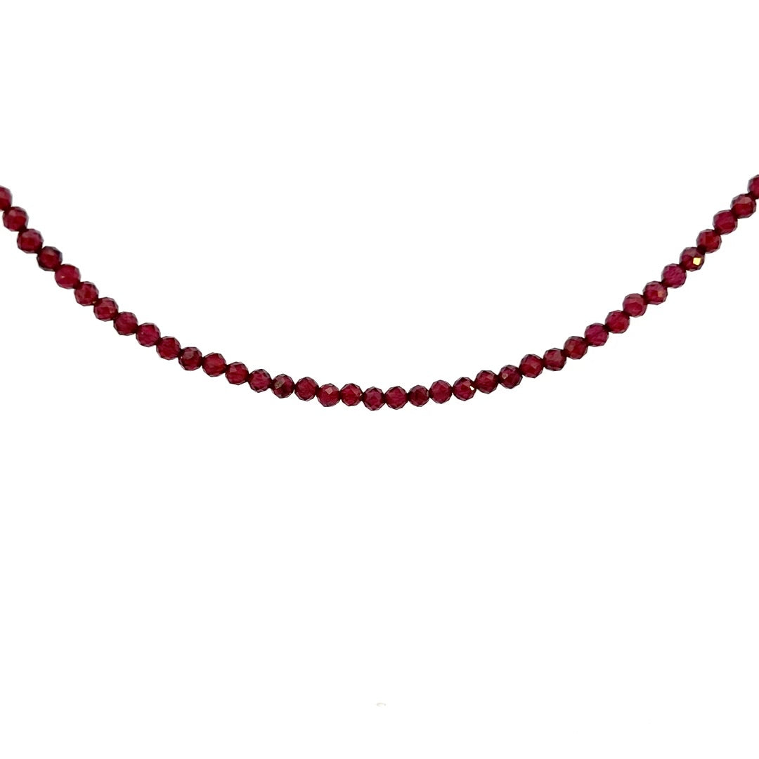 Berry Red Garnet Necklace AAA 14k GF Gold