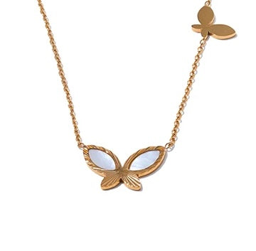 Dainty Mother of Pearl Butterfly Necklace