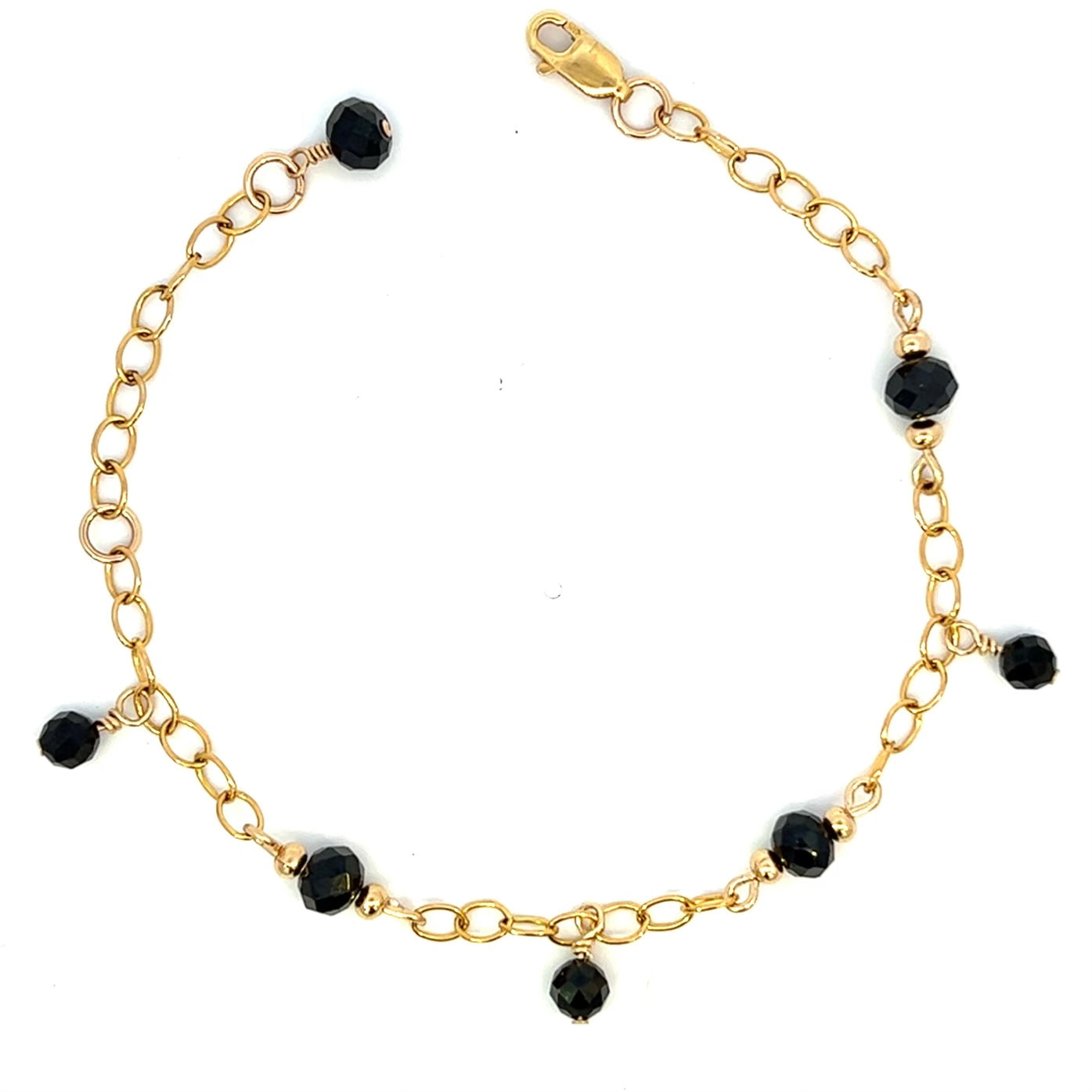 Bracelet for man with black spinel and Herkimer diamond - JoyElly