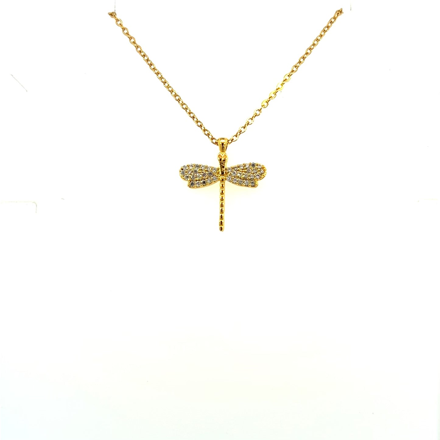 Dragonfly Pendant Necklace Gold