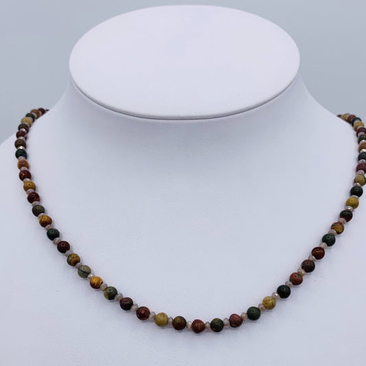 Red Creek Jasper and Moonstone Necklace