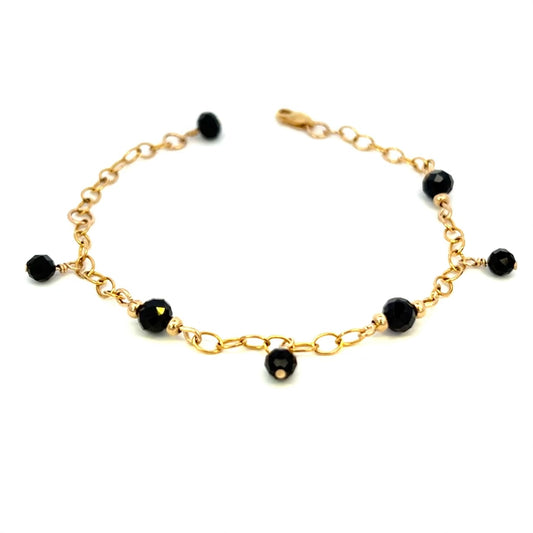 Black Spinel Bracelet 14k GF Gold