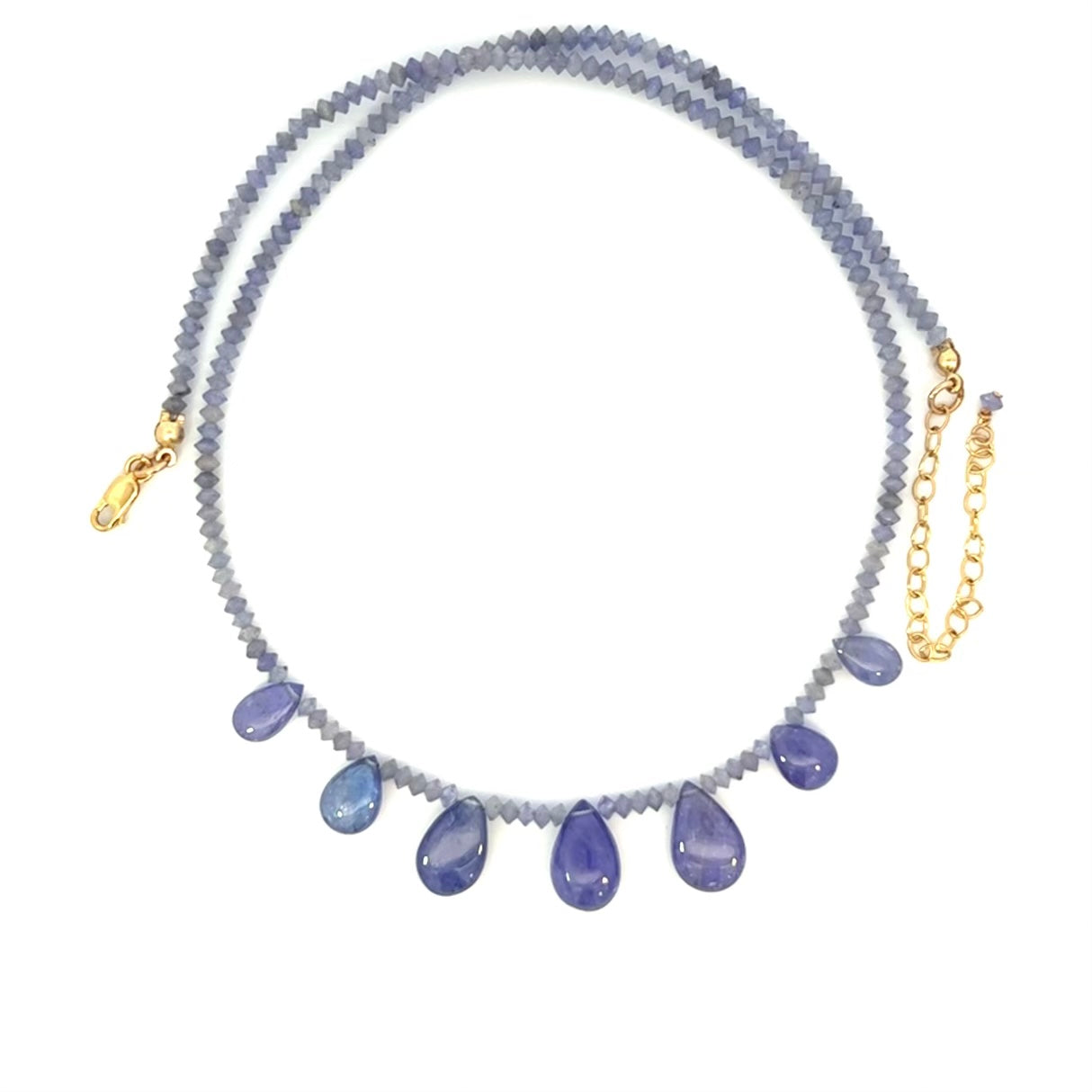 Tanzanite Necklace with Briolettes 14k GF