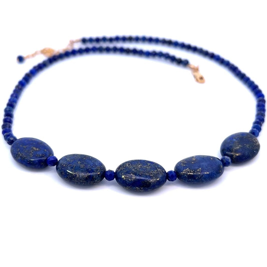 AAA Blue Lapis Lazuli Necklace 14k GF Necklace Gold
