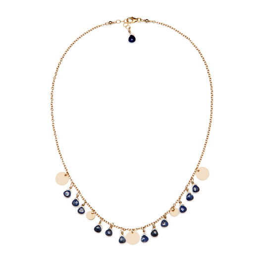 Italian Blue Lapis Necklace Gold