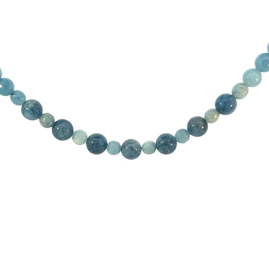 Aquamarine Necklace Mixed Blue Hues Sterling Silver